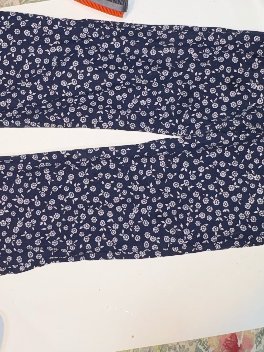 J.Crew Lizzie high-rise wide-leg pants navy blue white floral print size 24 - Picture 9 of 13